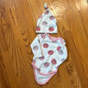 Monica and Andy Onsie and hat